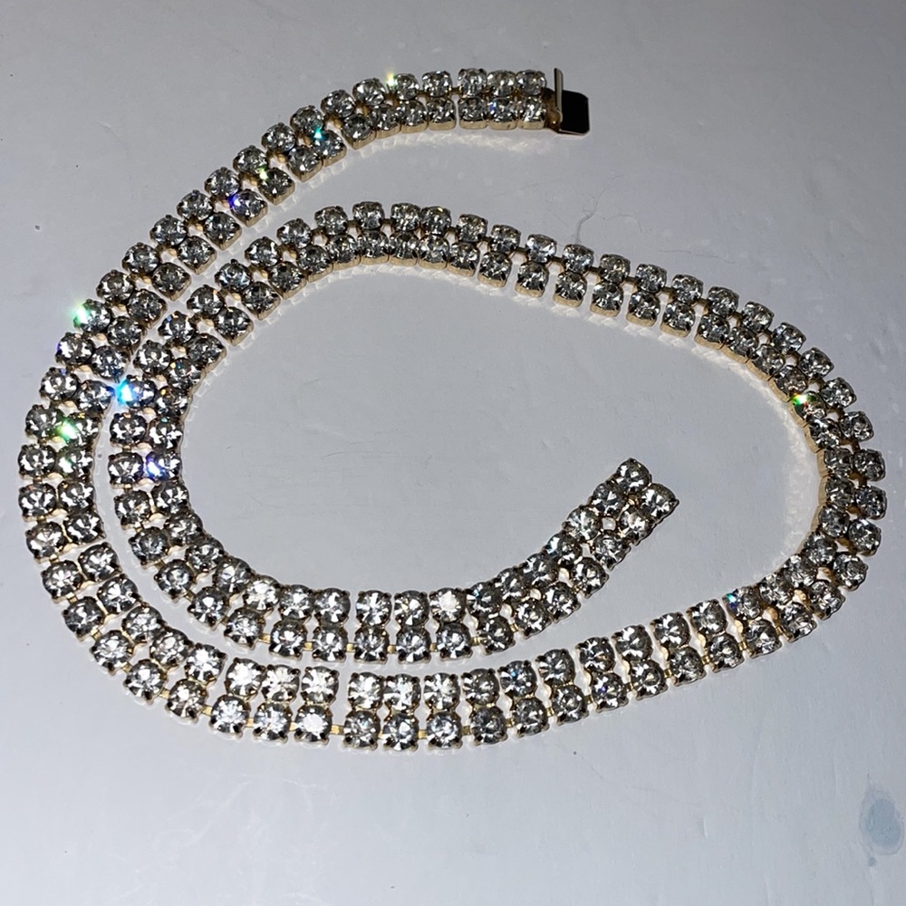 Ferrara double row Austrian rhinestone necklace - Picture 4 of 6